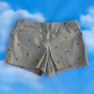 JCrew Embroidered Khaki Critter Shorts
